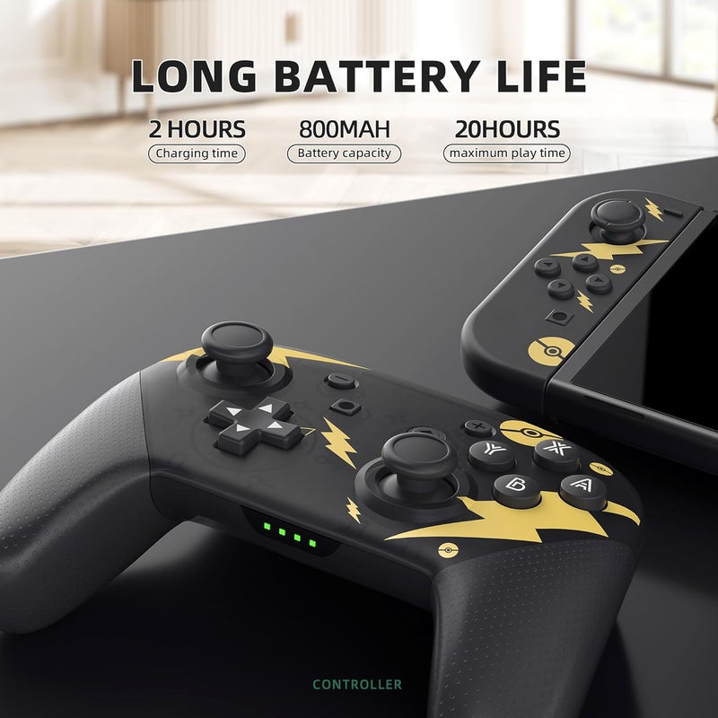YKASEK Switch Pro Controller, Wireless Switch Controllers with Carrying Storage Case, Upgraded Gamepad Switch Remote Replacement for Switch Controller Support NFC/Dual Vibration/Screenshot/Wake-up Function - Image 4
